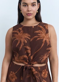 Lyocell jumpsuit with cut-out and knot detail