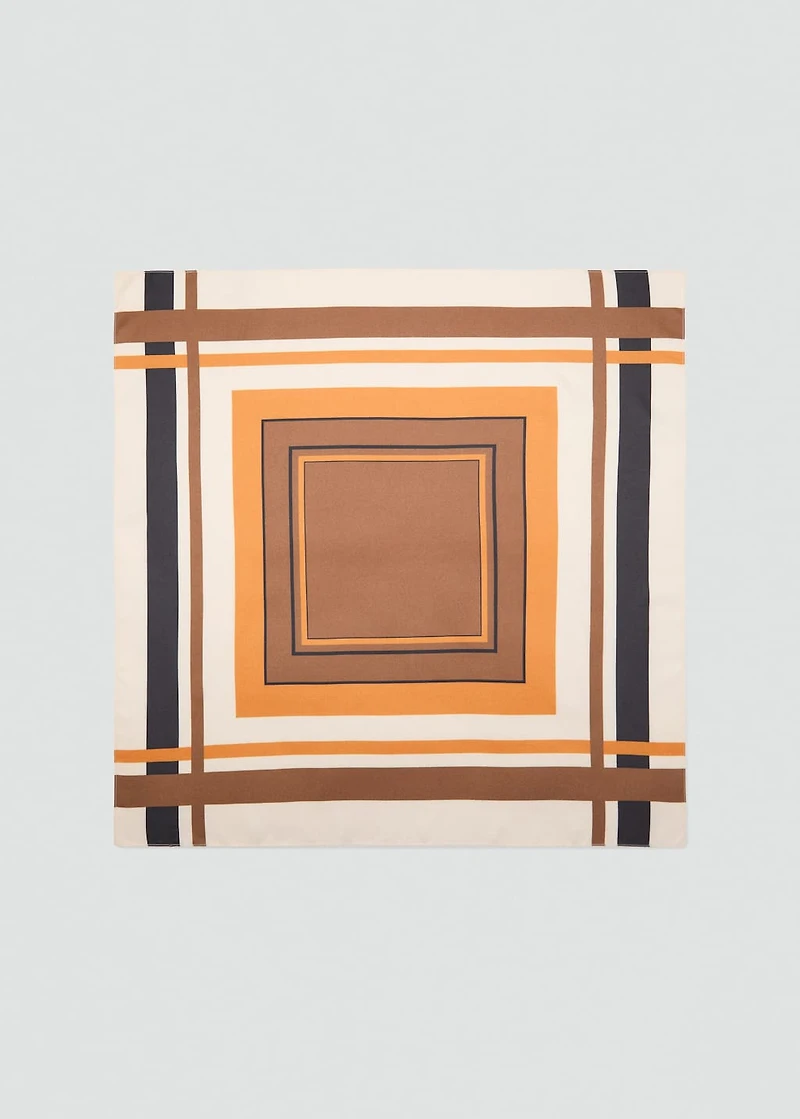 Striped satin scarf