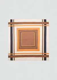Striped satin scarf