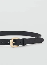 Croco leather-effect belt