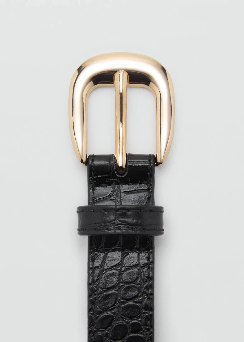 Croco leather-effect belt