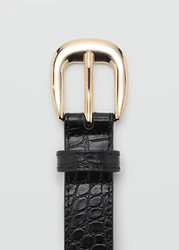 Croco leather-effect belt