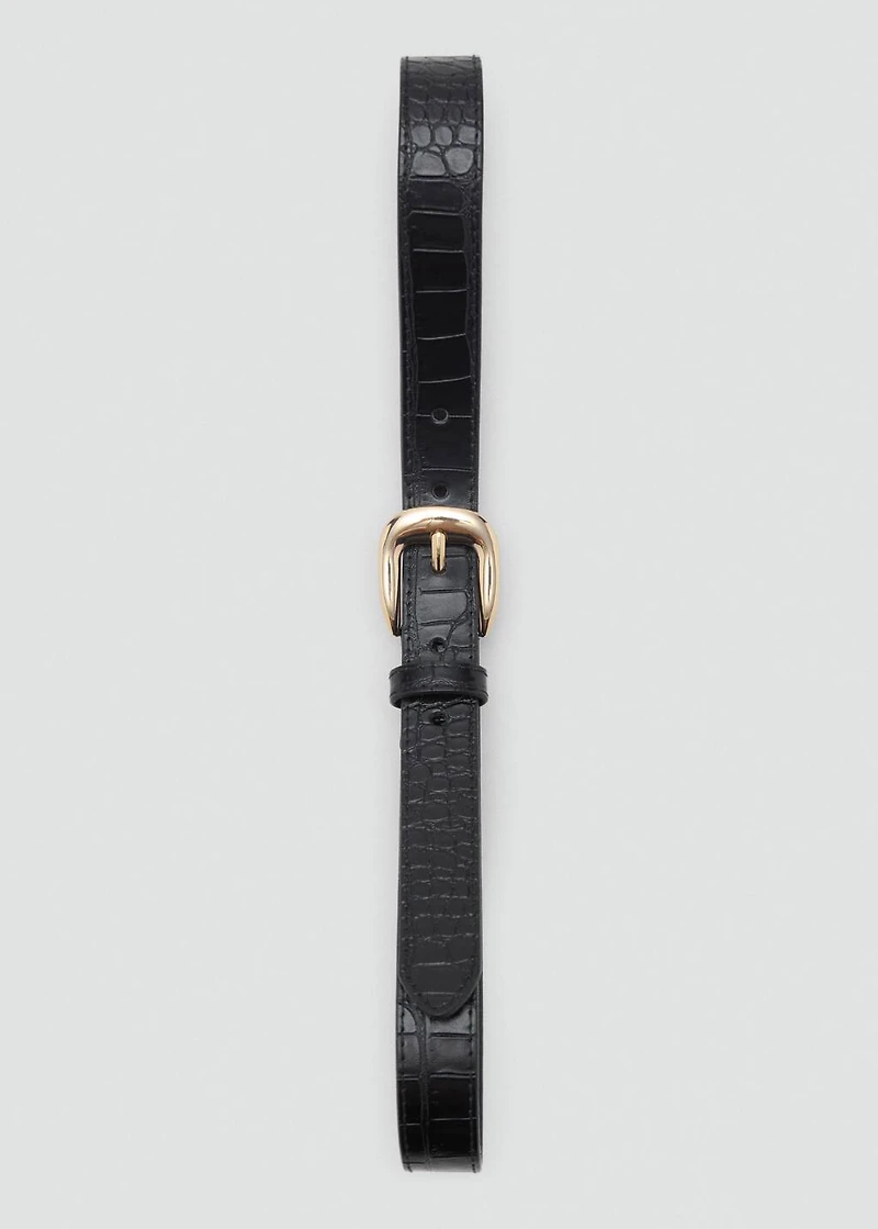 Croco leather-effect belt