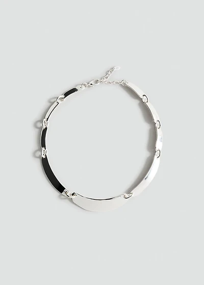 Metal plate necklace