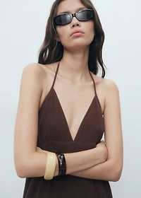 V-neck cotton dress