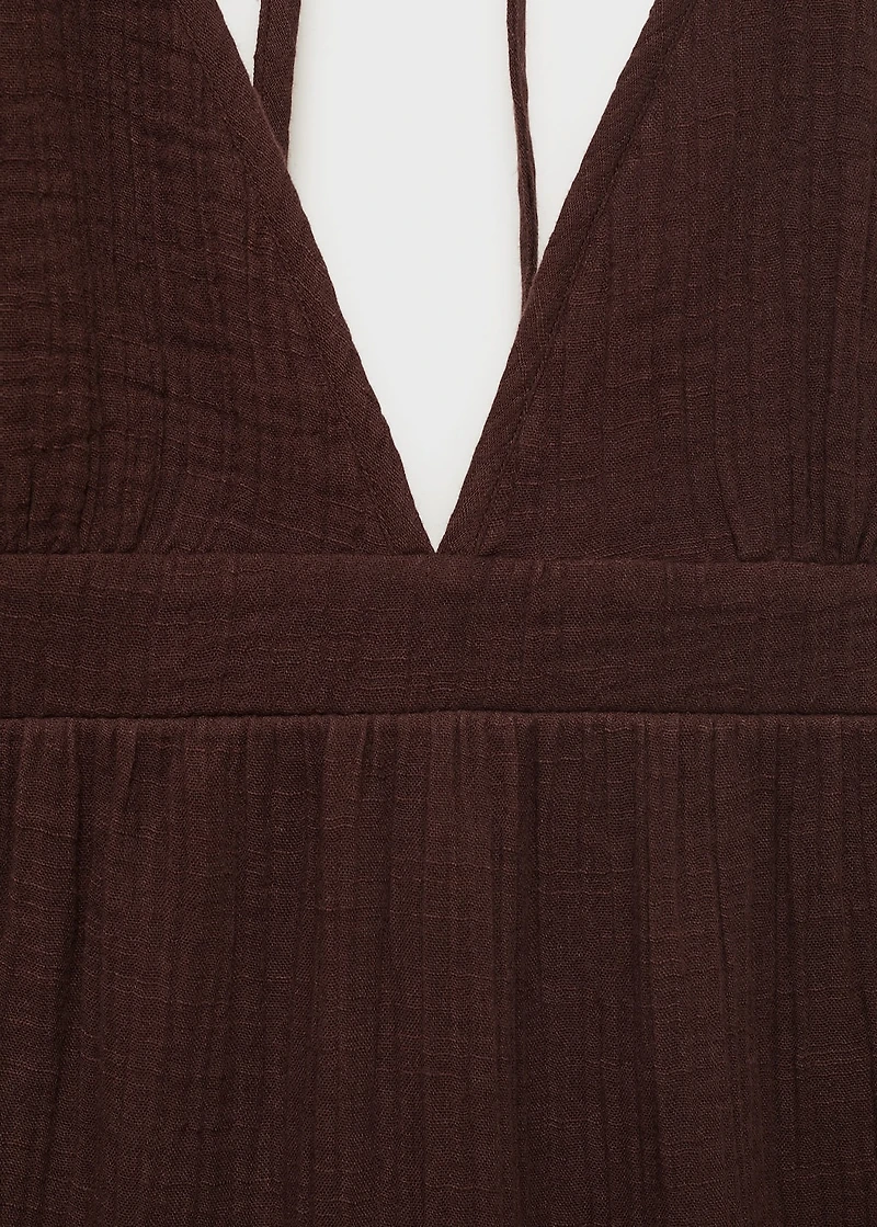 V-neck cotton dress