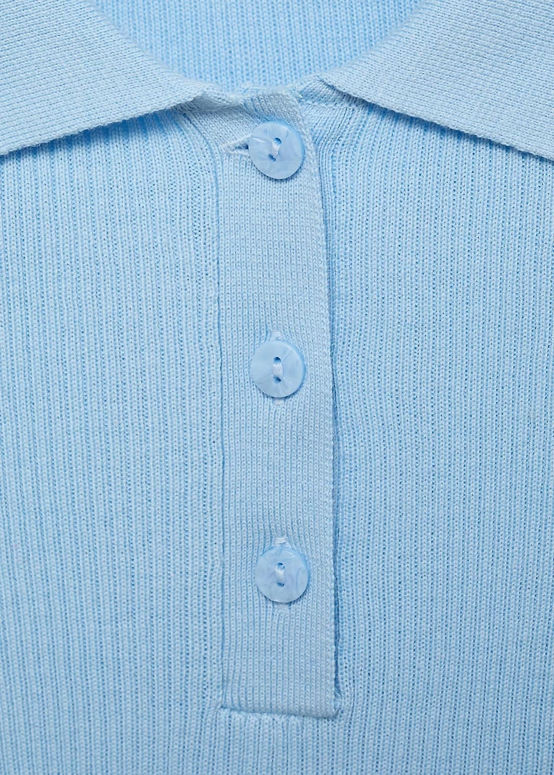 Polo-neck knitted top