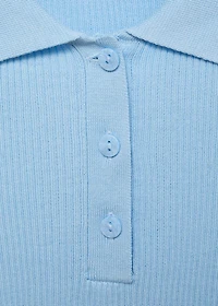 Polo-neck knitted top