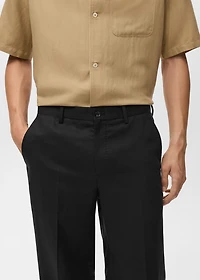 Straight-leg pants a linen and lyocell blend