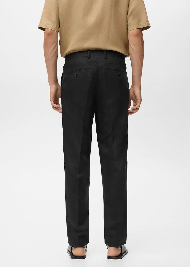 Straight-leg pants a linen and lyocell blend