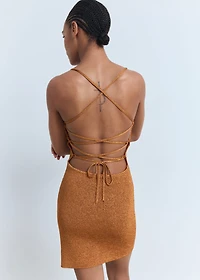 Lurex dress with crossed back