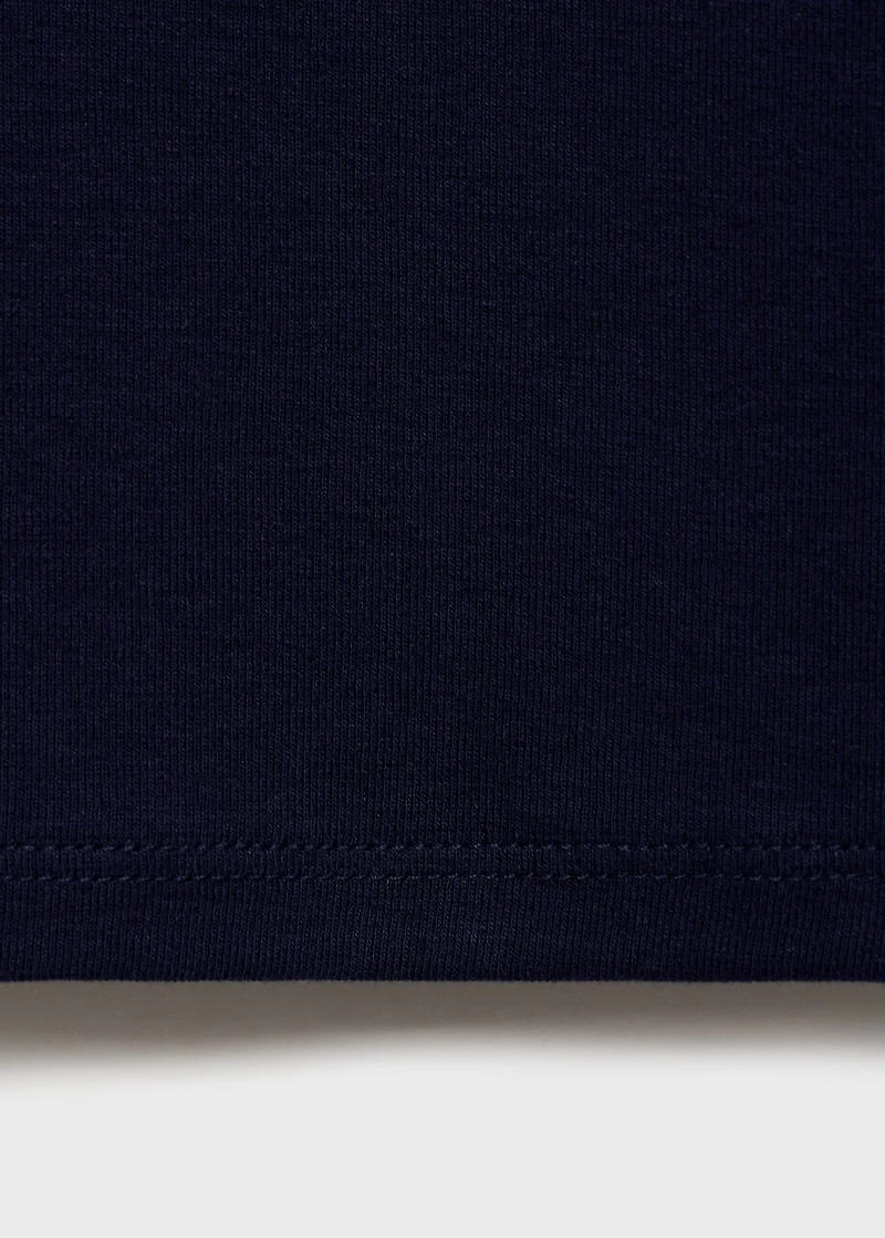 Cotton t-shirt with low neckline