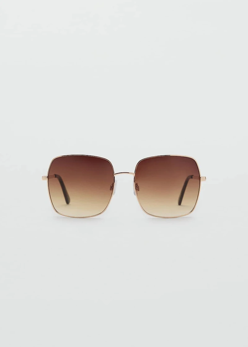 Square metallic frame sunglasses