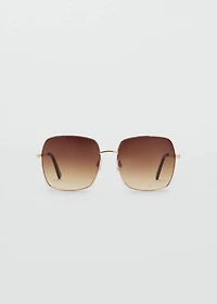 Square metallic frame sunglasses