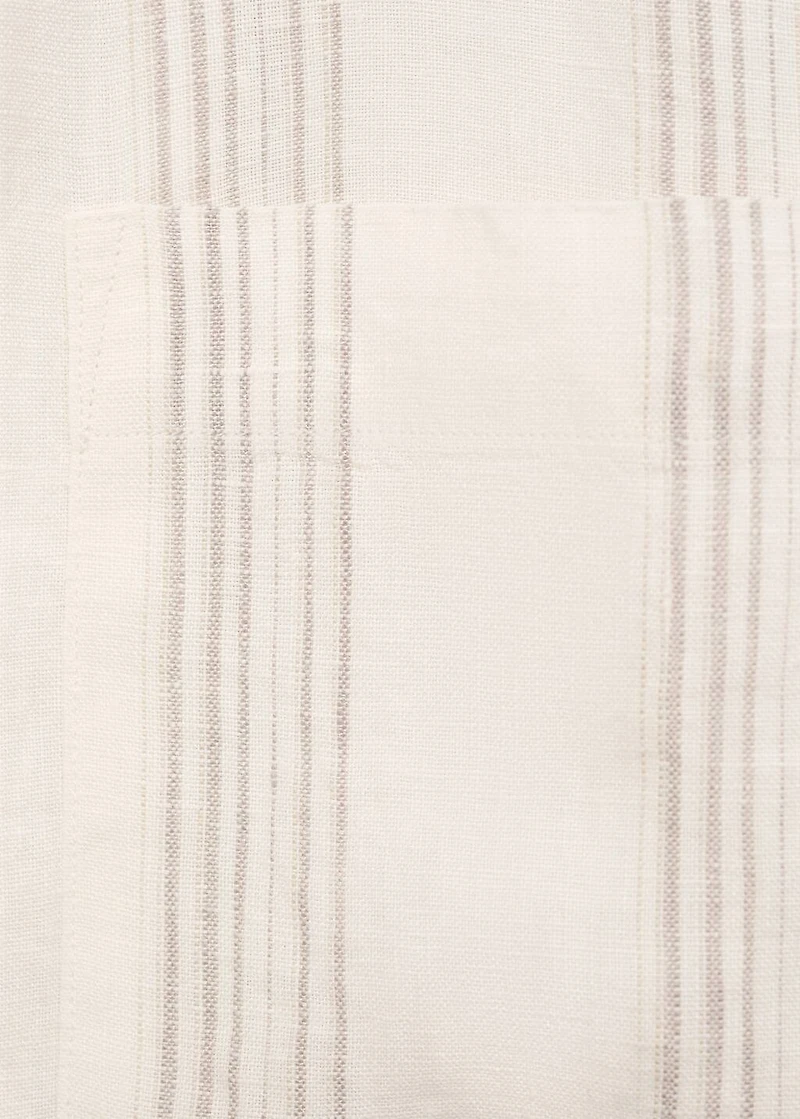 Striped linen overshirt