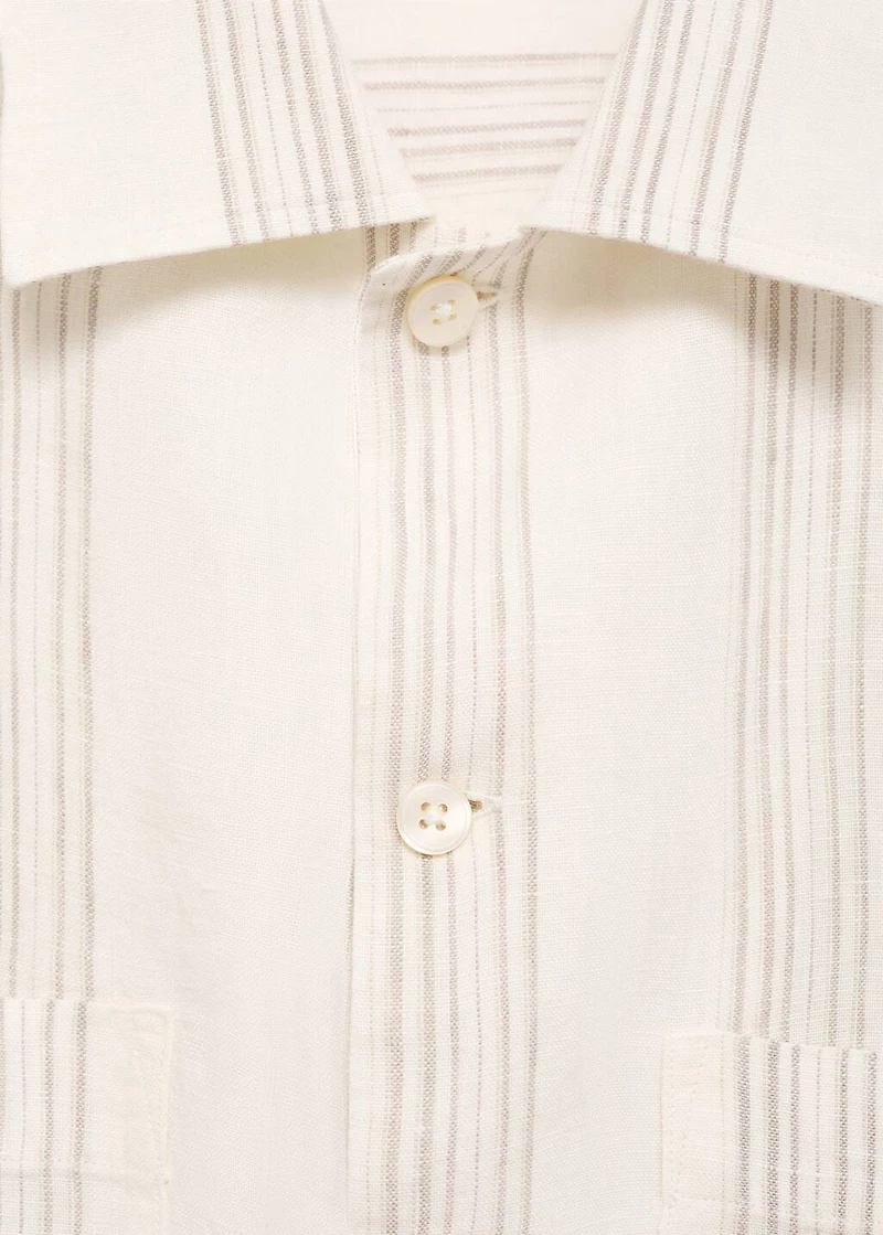 Striped linen overshirt