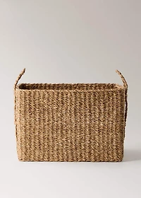 Large braided seagrass basket with handles