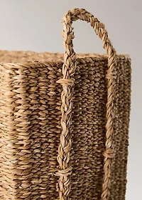 Large braided seagrass basket with handles
