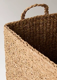 Large braided seagrass basket with handles