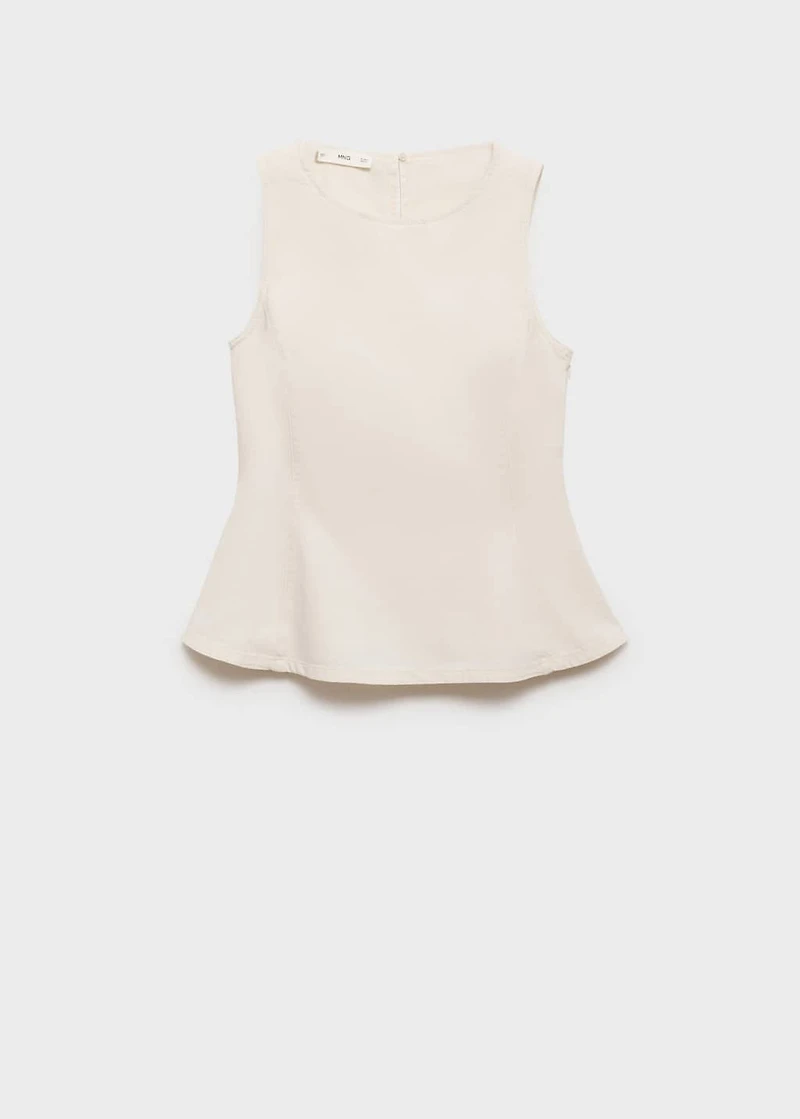 Flared denim top