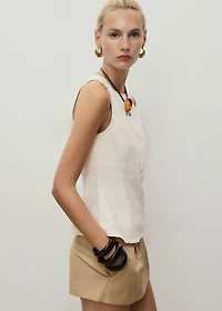 Flared denim top