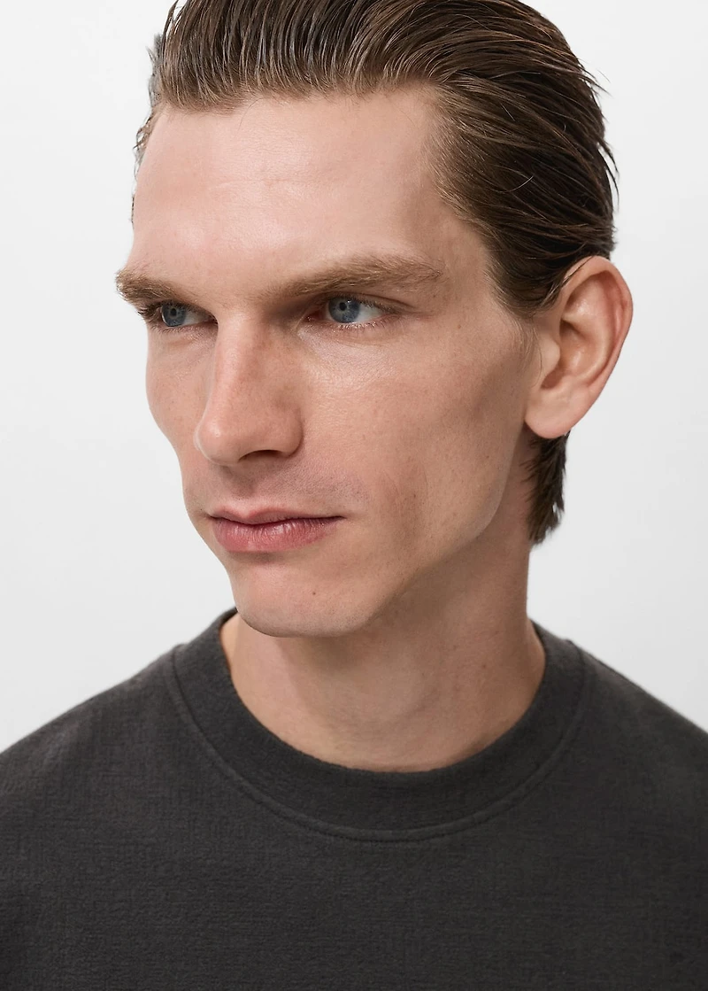 Textured cotton T-shirt