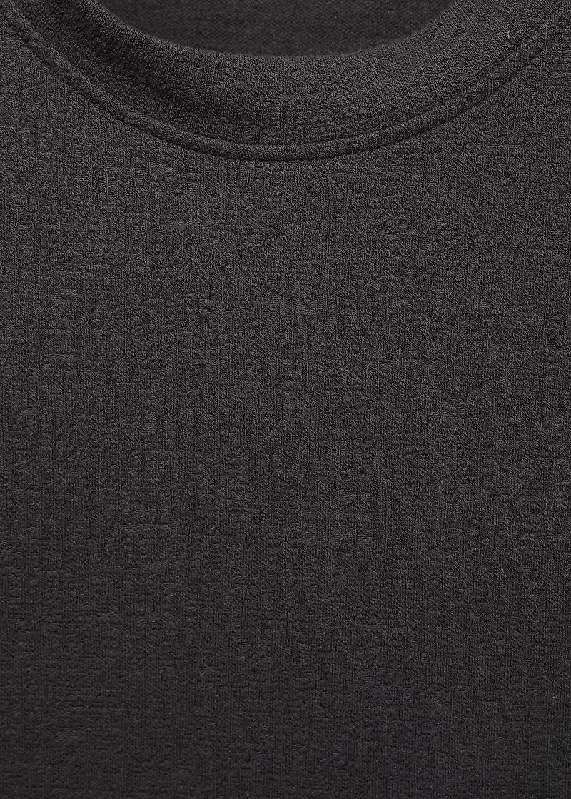 Textured cotton T-shirt
