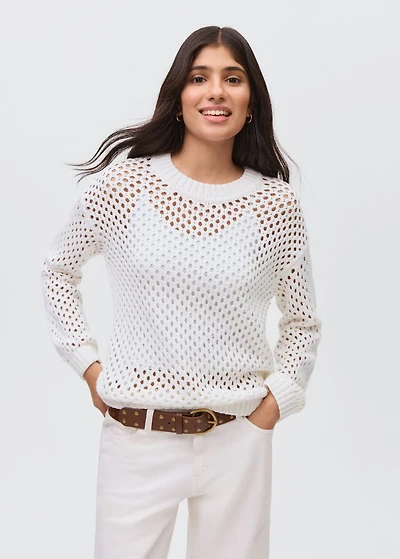 Openwork knit sweater