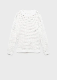 Openwork knit sweater