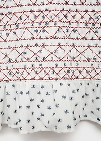 Embroidered printed blouse