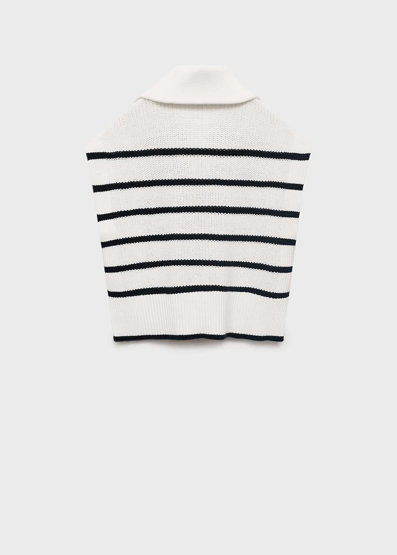 Perkins-neck knitted vest