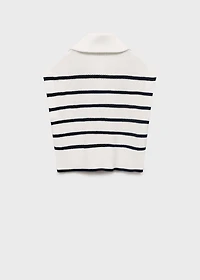 Perkins-neck knitted vest