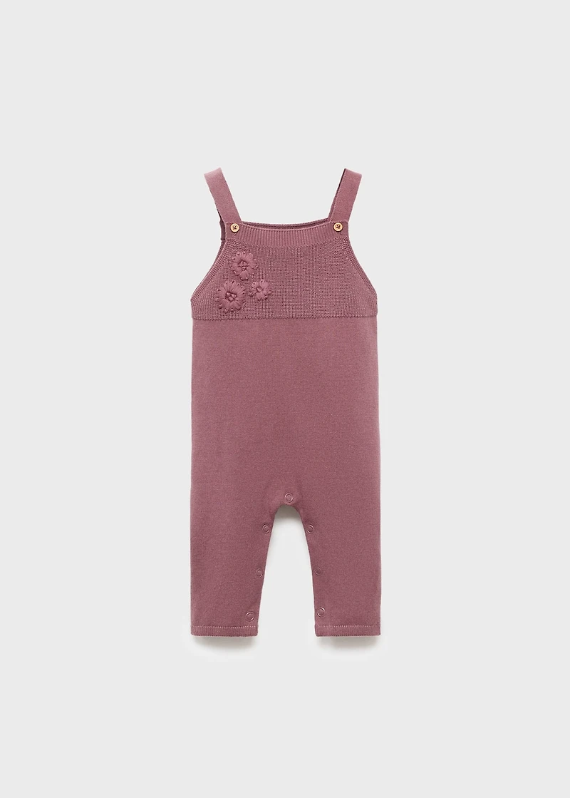 Embroidered knitted dungarees