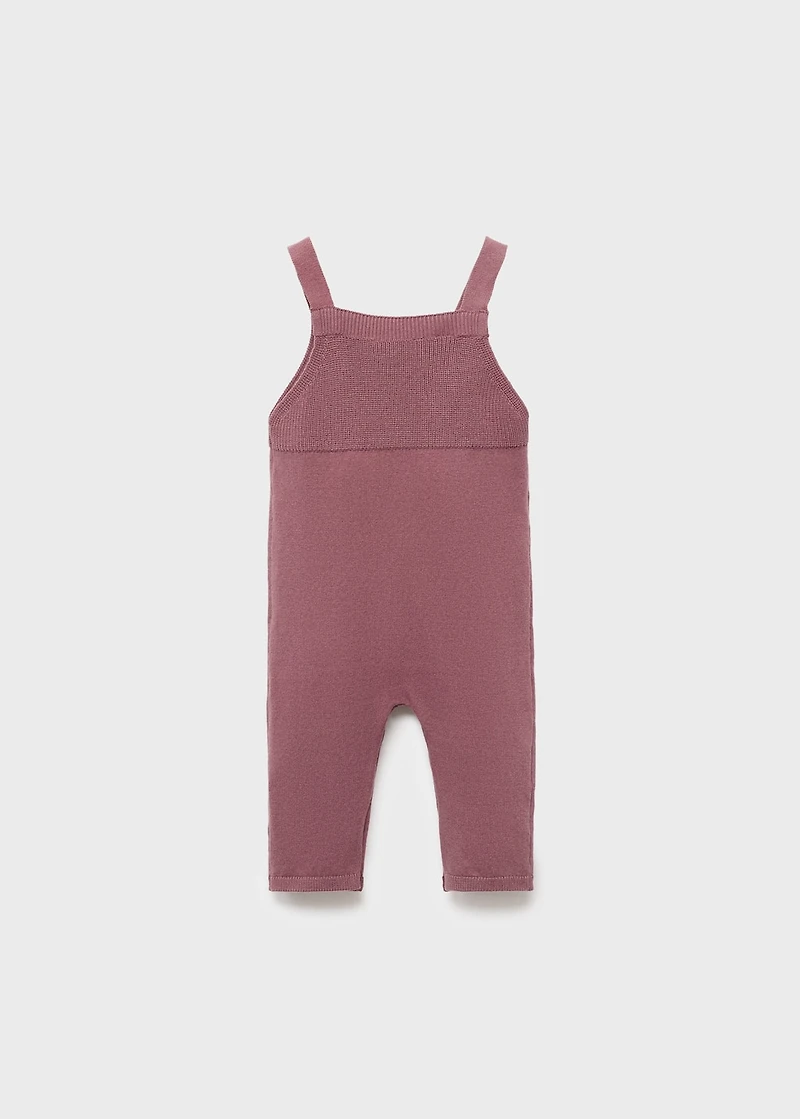 Embroidered knitted dungarees