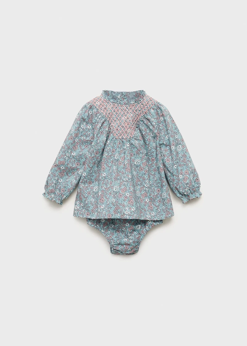Printed dress and nappy cover