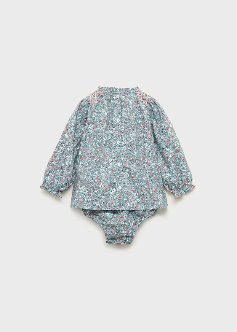 Printed dress and nappy cover