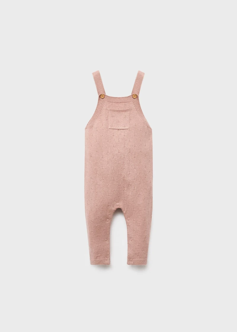 Embroidered knitted dungarees