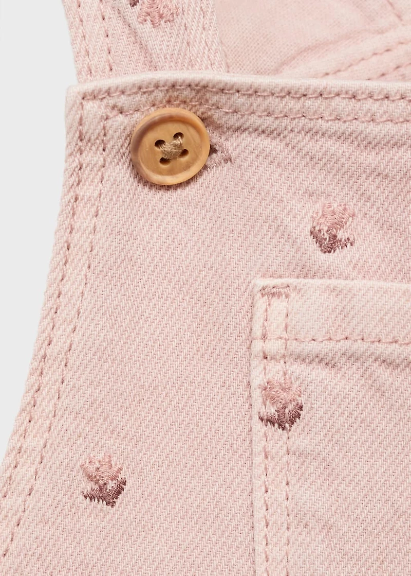 Embroidered denim dungarees
