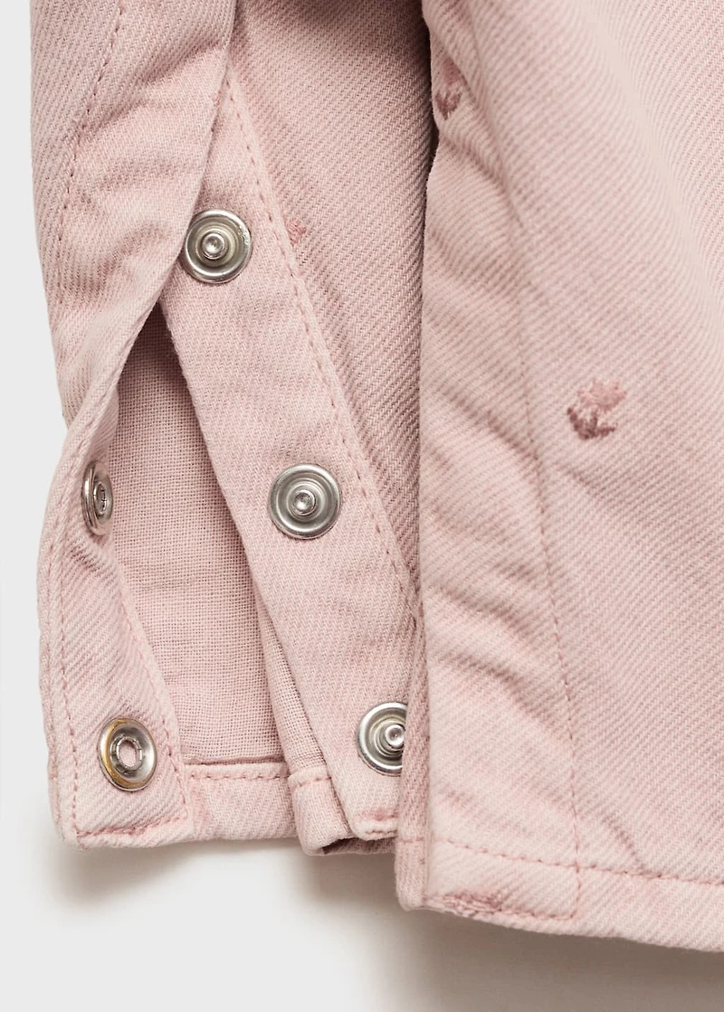 Embroidered denim dungarees