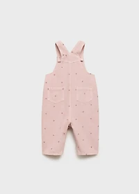 Embroidered denim dungarees