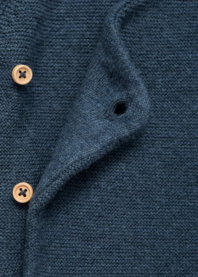 Knit hood cardigan