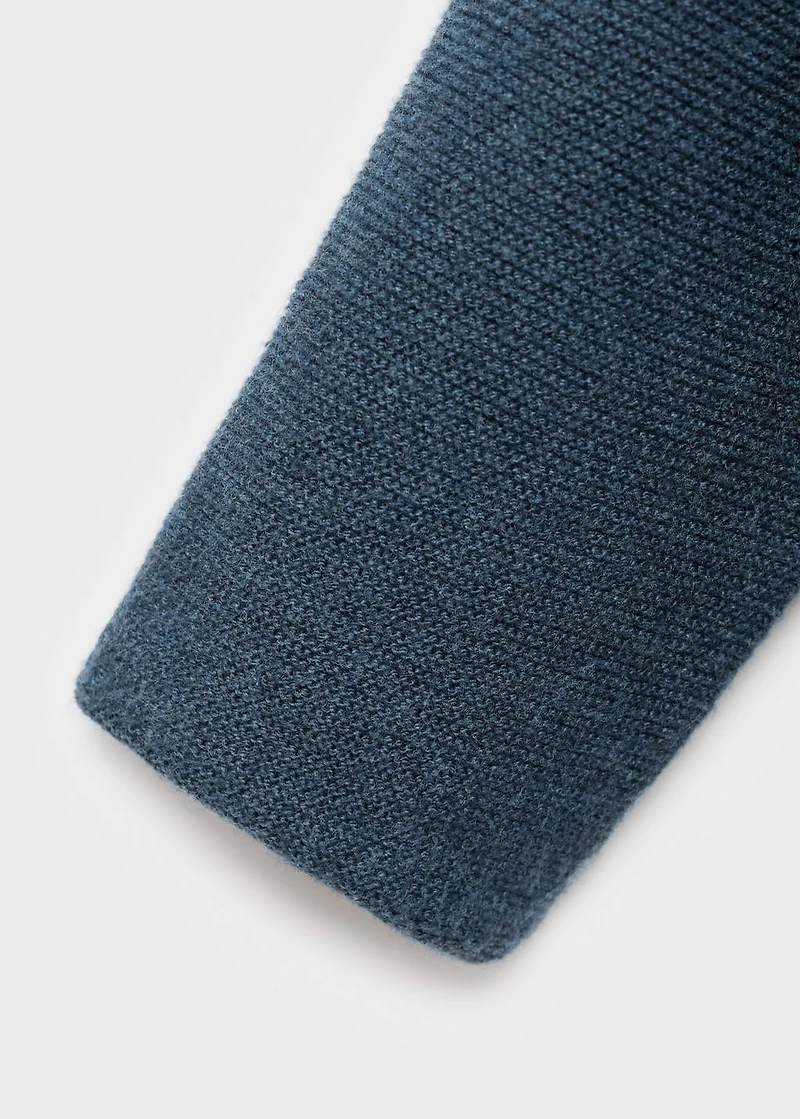 Knit hood cardigan