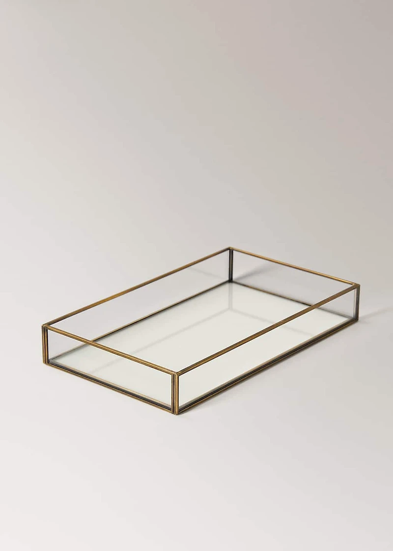 glass embossed decorative tray