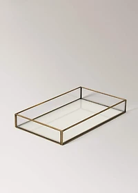 glass embossed decorative tray