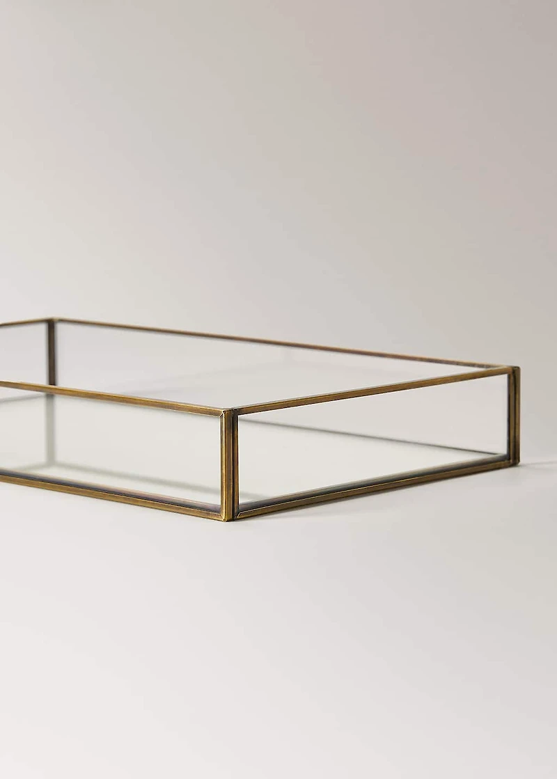 glass embossed decorative tray