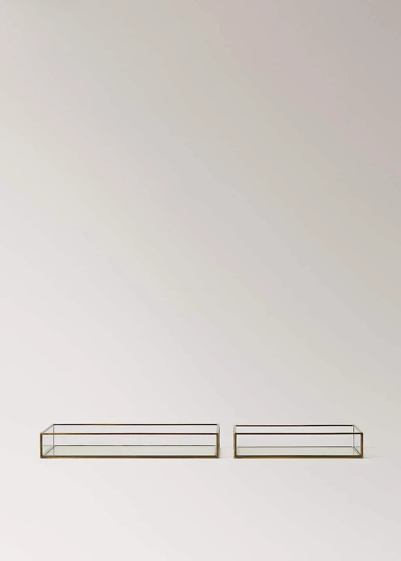 glass embossed decorative tray