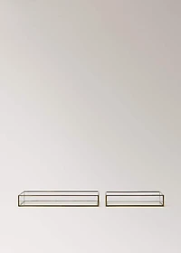 glass embossed decorative tray