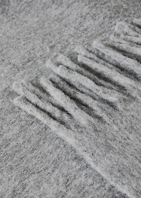 Carded wool blend melange throw