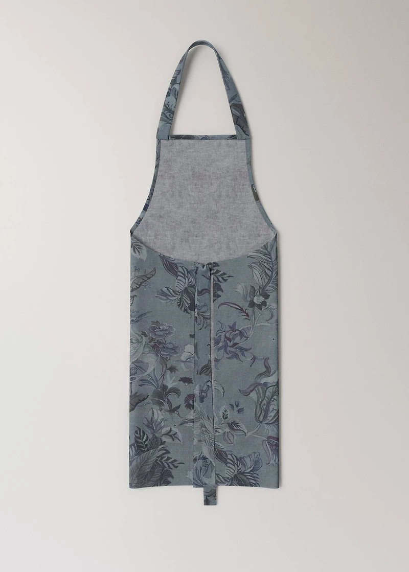 Printed cotton and linen apron