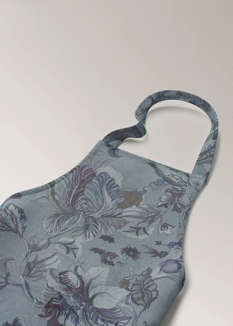 Printed cotton and linen apron
